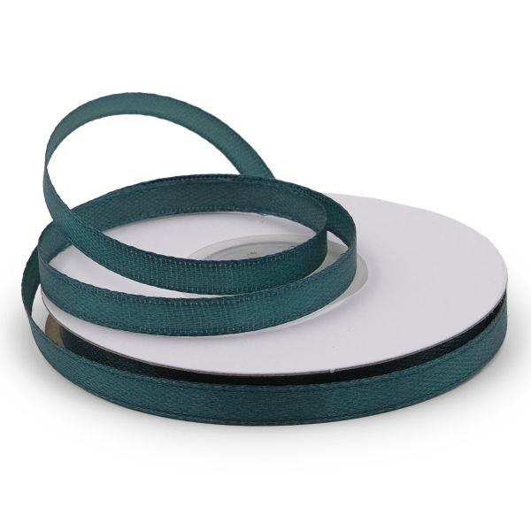 Лента атласная 1-сторонняя 6.0 мм / 22.86±1 метров, (аналог 411001), 124 темная бирюза, Globus