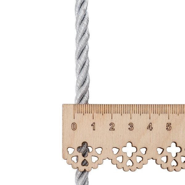 Шнур витой металлизированный 8мм / 18,29м, 187 серебро