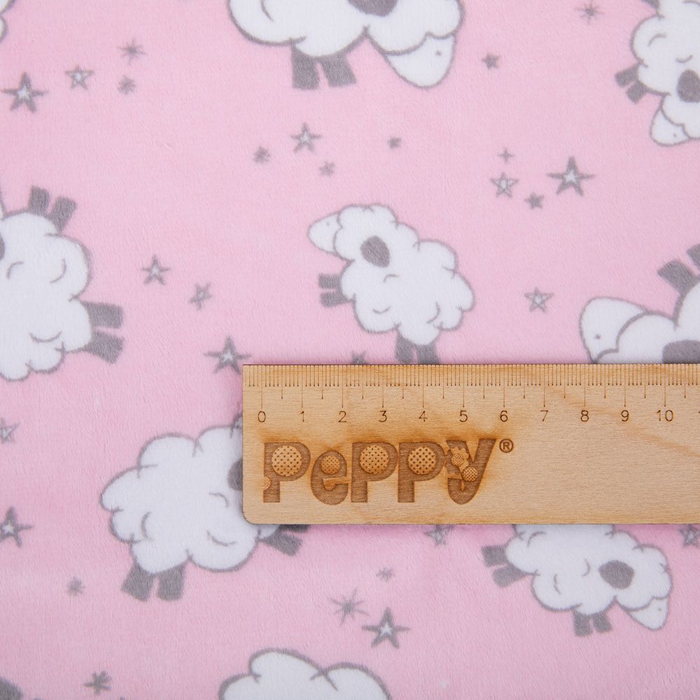 Плюш (ткань) Peppy Mockingbird Cuddle 440 г/м², 48х48 см, baaa blush