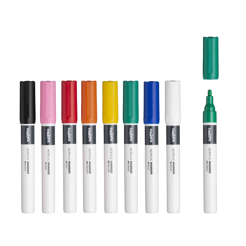 Набор маркеров 2 мм, 8 цв. пулевидный, Carioca Plus 45209