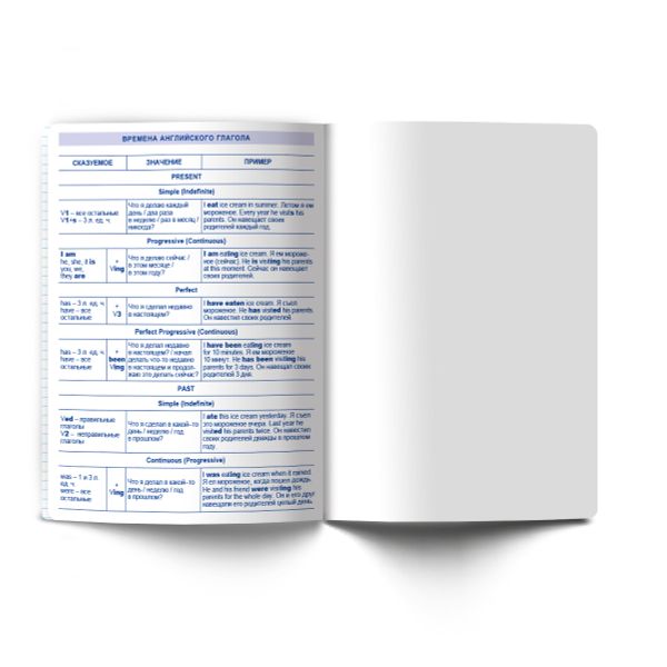 Тетрадь со справ.материал. Яркость по расписанию с запечат. пластик.обл. 320мкм, A5 48 л. на скобе 65 г/м², белизна 100% 10 шт, клетка, 01860 Яркость по расписанию Английский язык, Светоч Т288