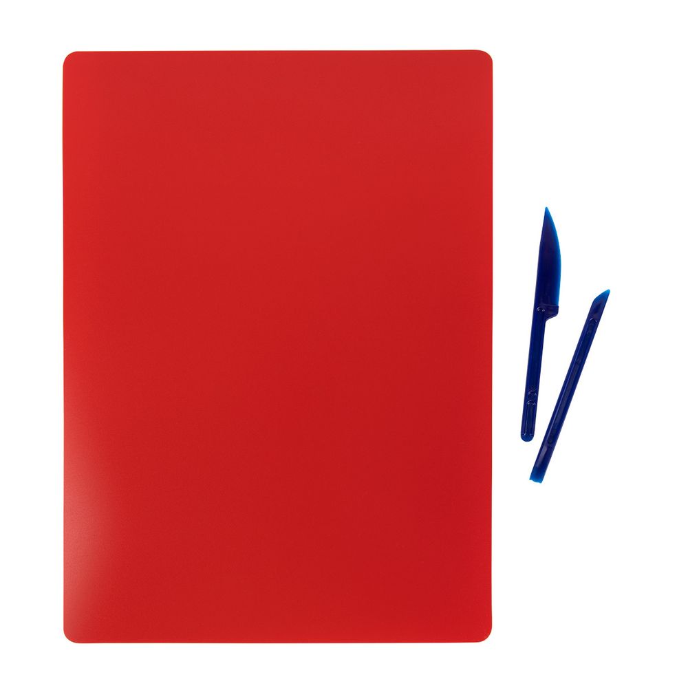 Доска для лепки гибкая со стеками, красный, Лео LPDS-A4