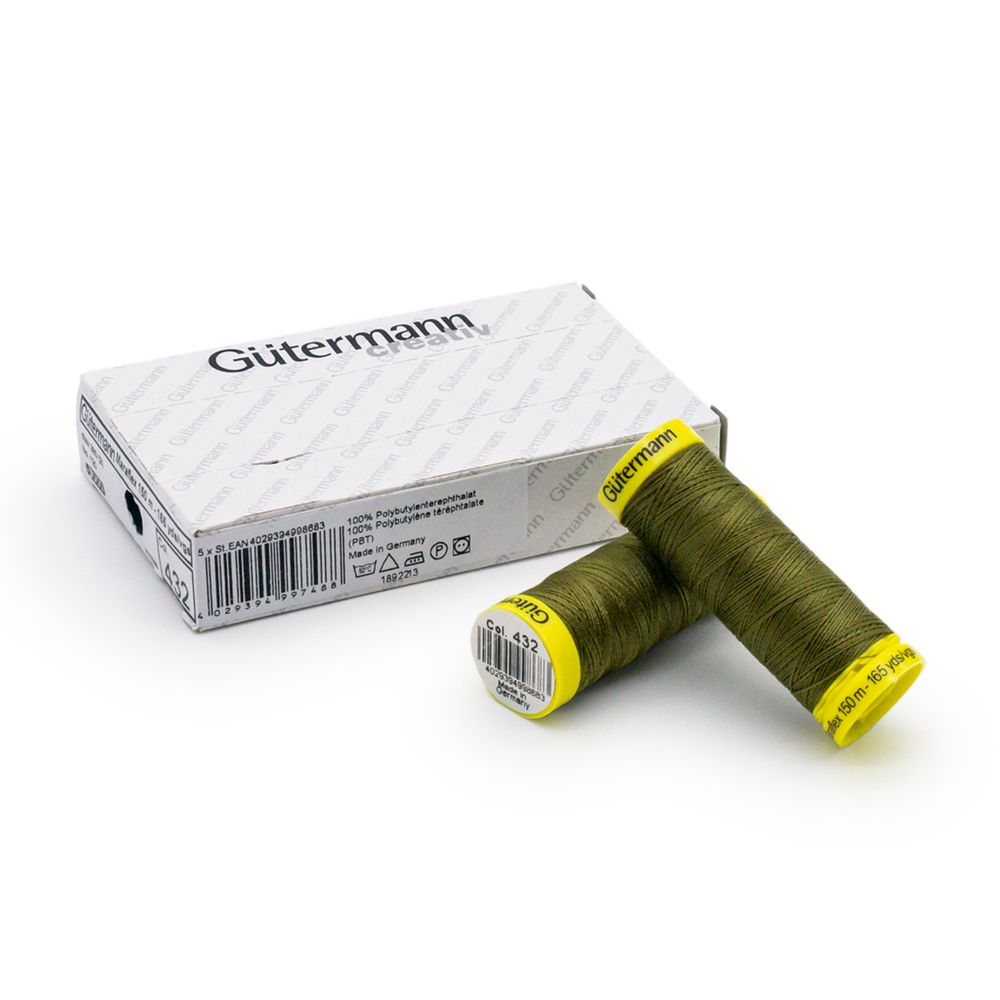 Нитки для трикотажа Gutermann Maraflex, 150м, 432 оливково-зеленый, 5 катушек