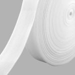Тесьма (лента) киперная 40 мм / 50 метров, 13 г/м, 100% полиэфир, 01 белый