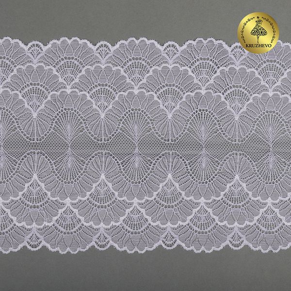 Кружево эластичное (стрейч) 8034 195мм цв.F165 нежная сирень, 10 метров, Kruzhevo