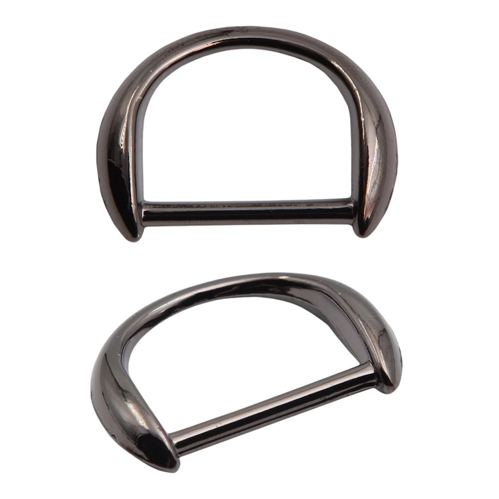 Полукольцо декоративное металл внутр. 25 мм (внешн. 33х24 мм), 2 шт, олово черный никель, MT-1855