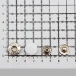 Кнопка Альфа (S-образная) ⌀15.0 мм, ≈72 шт, шляпка пластик + отв.части МЕТАЛЛ, 101 белый + отв.части никель, NEW STAR