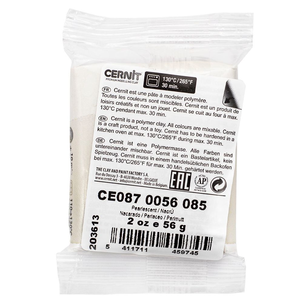 Полимерная глина Cernit Metallic запекаемая, имитация металла 56 гр, 085 Перламутровый
