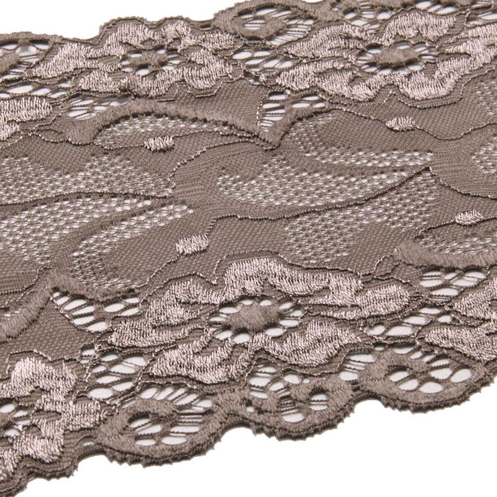 Кружево бельевое эластичное 150 мм / 13.72 м, цв. C072 шиншилла