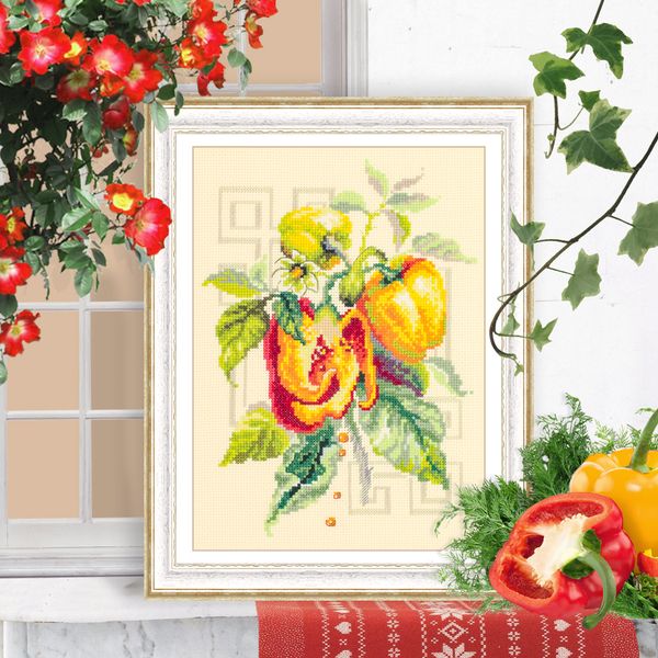 Набор для вышивания нитками Чудесная игла, Перец 18х25 см