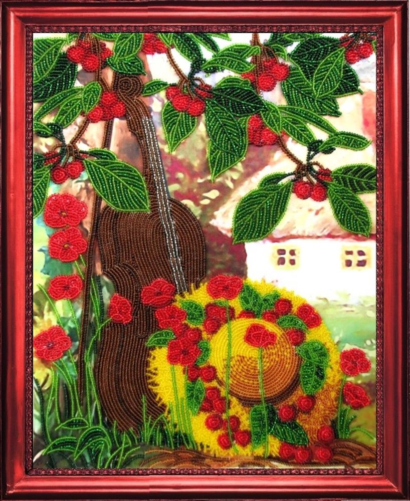 Рисунок для вышивания Butterfly (ткань), CA311 Вишневый сад 32х25 см
