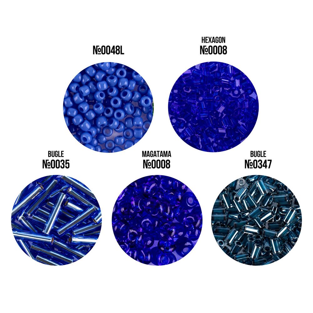 Бисер Япония Toho Набор Фигурный 5х5 г, №06 синий
