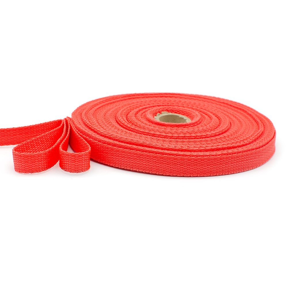 Стропа (ременная лента) 15 мм / 25 метров, толщ. 1.0 мм, [7.9 г/пог.м], 100% п/п, 8 алый