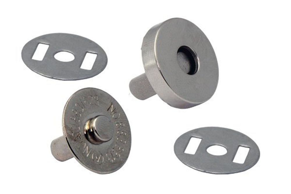 Кнопка магнитная металл на усиках ⌀18.0 мм, h3.5 мм, ТВ.6615, цв.никель, уп. 10 шт, TBY