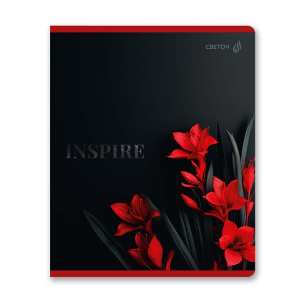 Тетрадь ученическая общая, софт-тач ламинация + выборочный лак, A5+ 96 л. на скобе 65 г/м², белизна 100 %, 5 шт, клетка, 01004 Тень полуночного сада, Светоч 96Т17