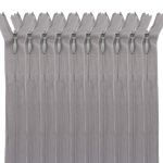 Молния потайная (скрытая) Т3 (3 мм) 1 зам., н/раз., 20 см, св.серый, 31205 / 20, 10 шт