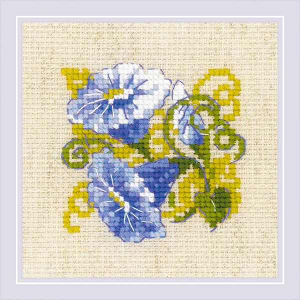 Набор для вышивания нитками Риолис, Вьюнок, 13х13 см