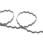 Тесьма отделочная зигзаг 9 мм, / 20 метров, под т.серебро/d.silver, Blitz