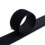 Лента контактная липучка фасовка (велкро) пришивная 25 мм / 5 метров, черный, Gamma LG-25, ПАРА (крючок+петля), качество "B"