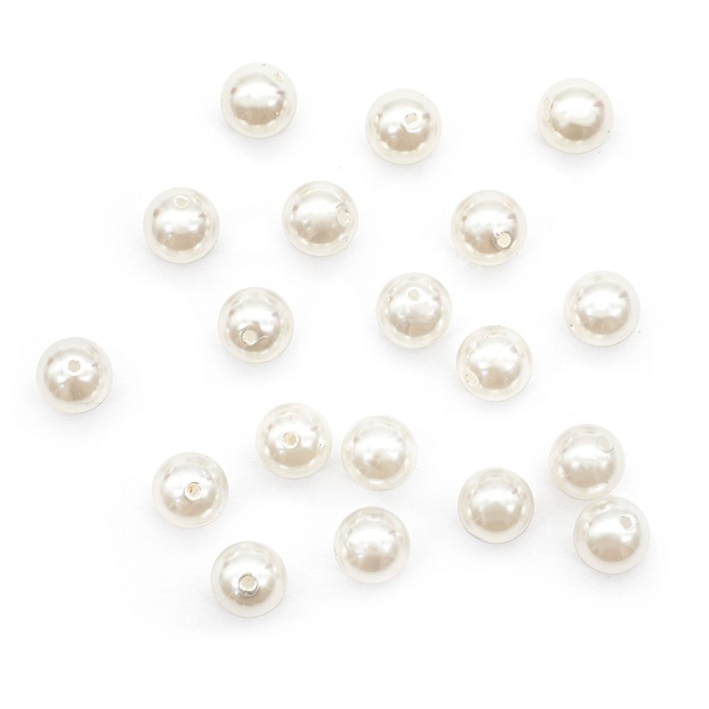 Бусины пластик (жемчуг) ⌀14 мм, 25 г, Astra&Craft, 001 NL белый