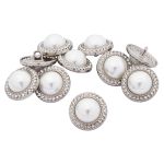 Пуговицы на ножке 28L=18 мм, металл, Silver (серебристый), 10 шт, MP15