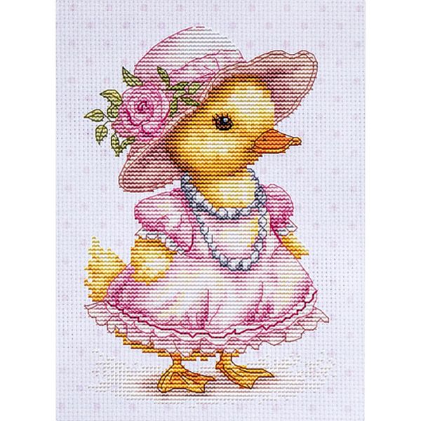 Набор для вышивания нитками, Luca-S, B1415 Кокетливый утенок 12х18см