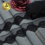 Кружево на сетке 50 мм / 18.28 метров, Ideal Lux (матовая нить), TBY.ZX-2 50мм цв.6 черный уп.18.28м, Kruzhevo