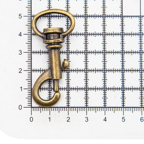 Карабин металл 19.0 мм (53х24 мм), бронза, 10 шт