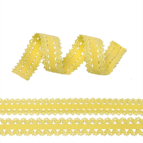 Резинка бельевая (ажурная) 20.0 мм / 100 метров, RB04108 F108 (12) пастельно-желтый