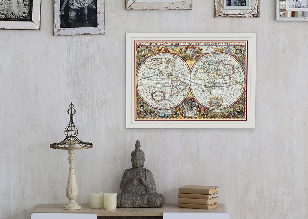 Набор для вышивания нитками Panna, Золотая серия, Географическая карта мира, 66х46,5 см