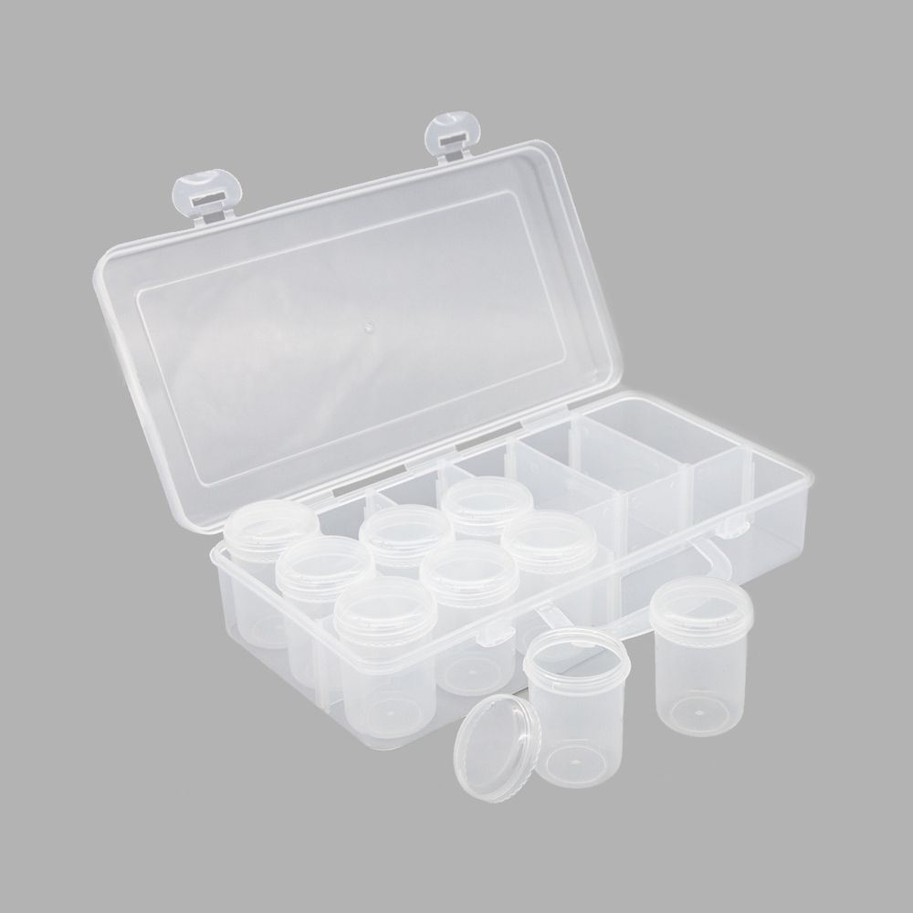 Контейнер для мелочей с 9 баночками 25,8х13х6см