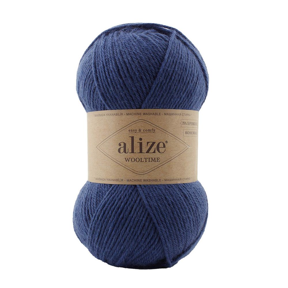 Пряжа Alize (Ализе) Wooltime / уп.5 мот. по 100 г, 200 м, 797 синяя ночь