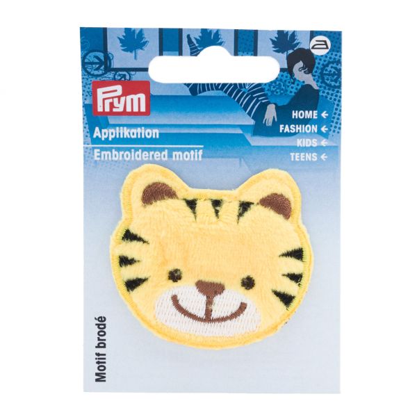 Термоаппликация Тигр, 5x4.6 см, желтый цвет, 1шт, Prym, 923233