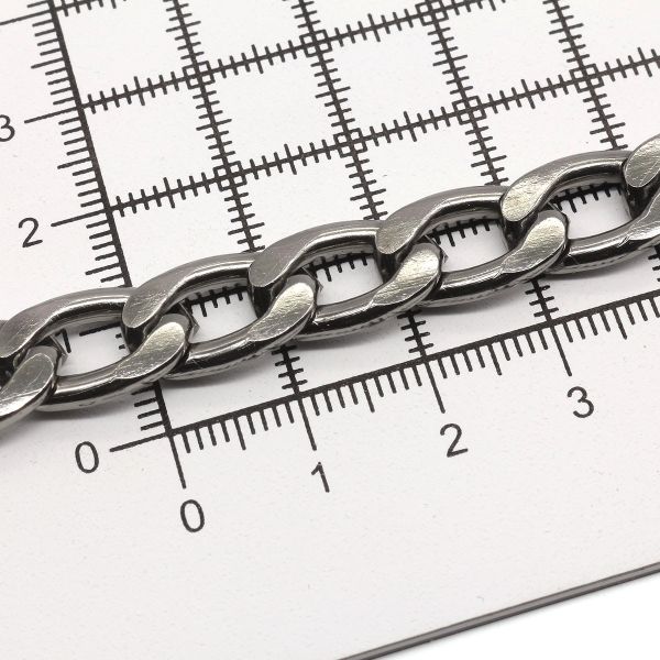 Цепь алюминиевая 15,6 мм, 9,8 мм, боб(10 м) (чер.никель) K12325