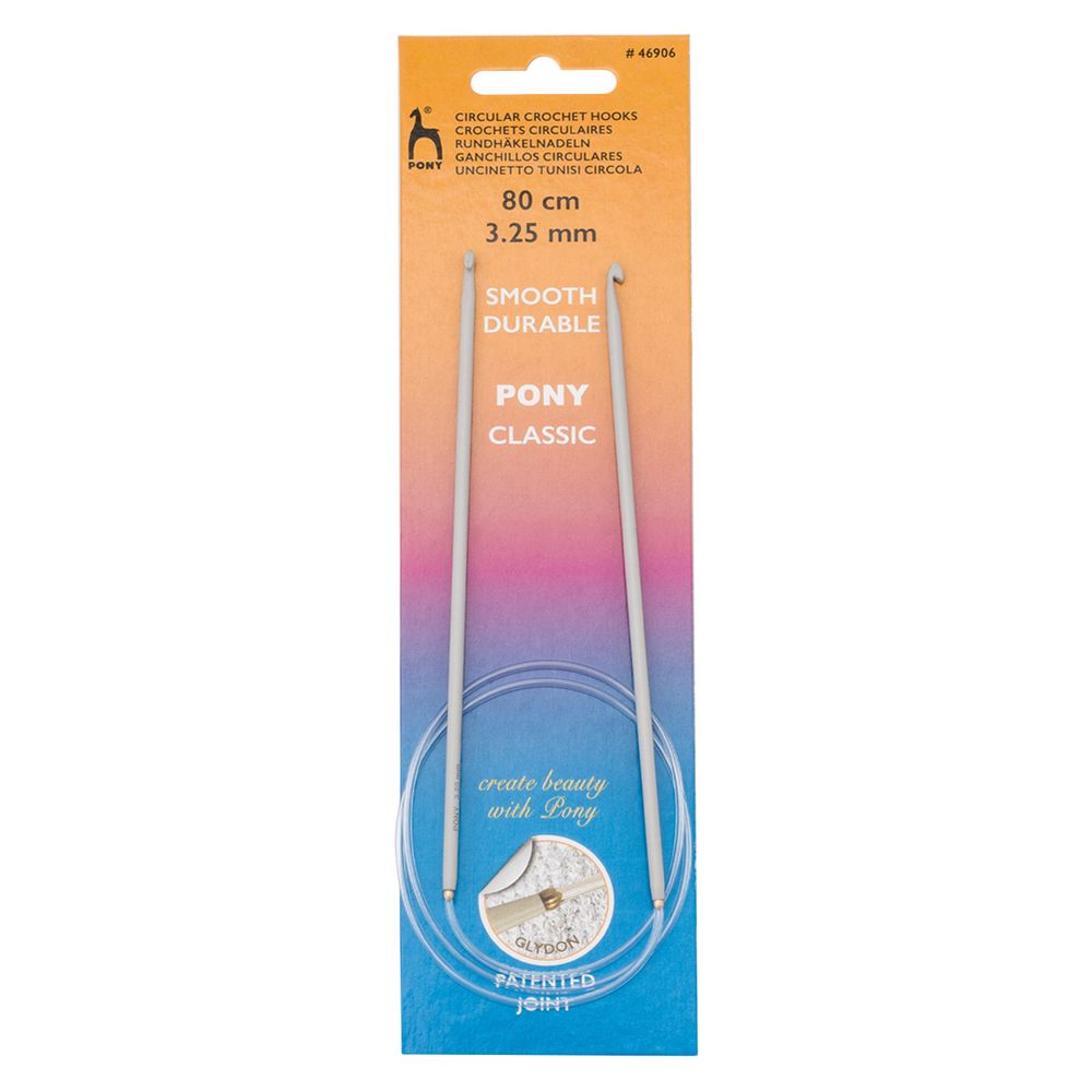 Крючок циркулярный Pony ⌀3.25 мм, 80 см, алюминий/пластик, 46906
