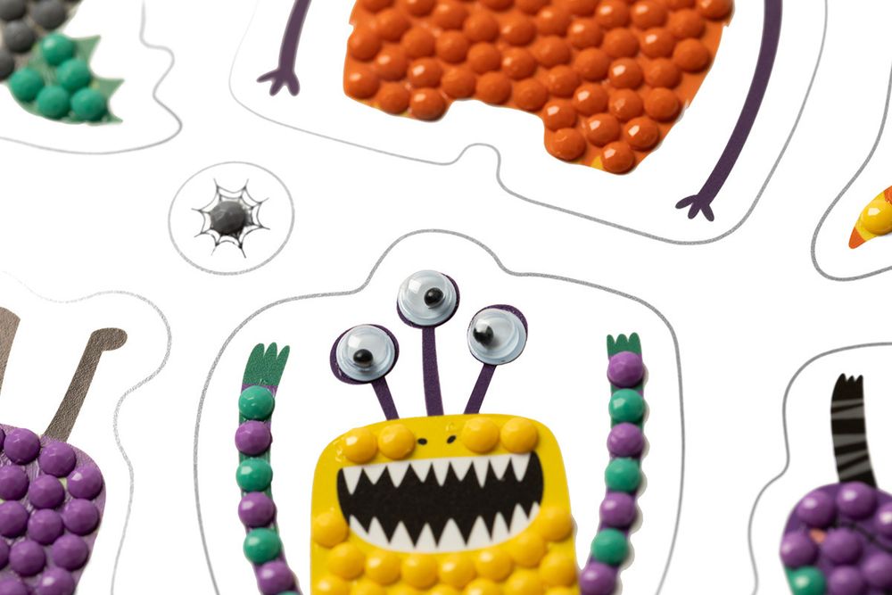 Алмазная (кристальная) мозаика Фрея, наклейки Монстрики, 19.5х14 см