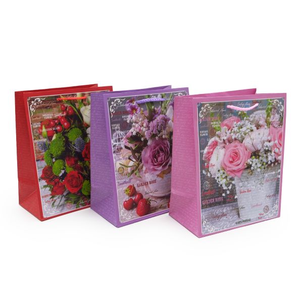 Пакет крафт подарочный Женский микс 18х23 см, уп/12 шт, Ч44498