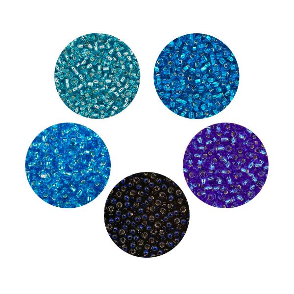 Набор бисера Preciosa 080, 5 цветов по 20 гр, № 10/0 (2.3 мм), диаметр 2,3 мм, 100 гр