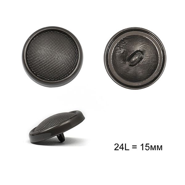 Пуговицы на ножке металлические 24L=15мм, С-ME343 цв.т.никель, 36 шт