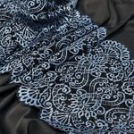 Кружево бельевое эластичное 240 мм / 25 м, TY.40992, цв.голубой, Kruzhevo