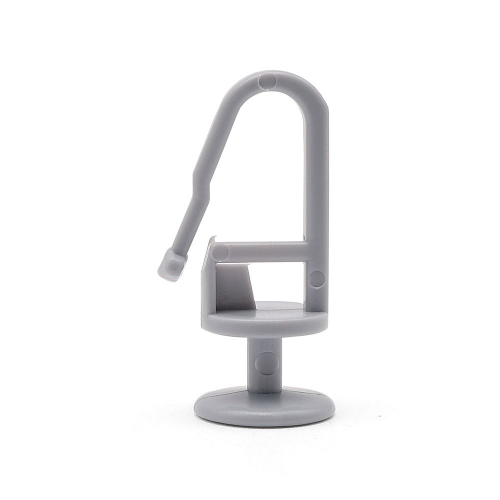 Крючки шторные для карниза 26 мм, ⌀11 мм, гвоздик, пластик для потолочных шин, серый, 100 шт/упак