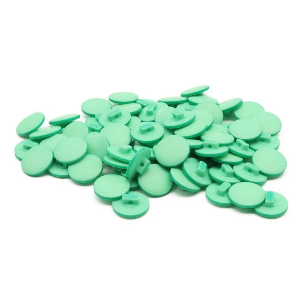 Пуговицы на ножке 24L (15мм), пластик (Green (зеленый)), NE68, 72 шт