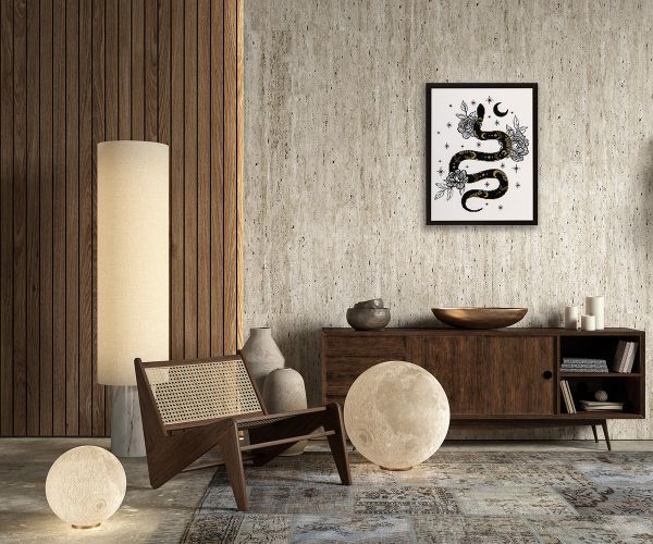 Набор для вышивания нитками Panna J-7477, Черное золото. Змея, 23х30 см