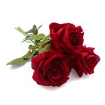 Цветы искусственные Роза Вельвет 50см из 3 шт, Красный /TOS/
