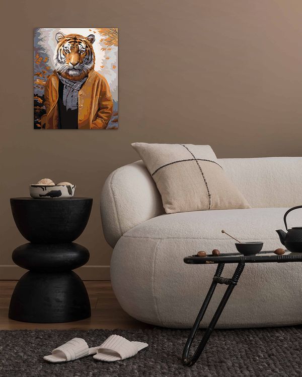 Картина по номерам Фрея PNB/PLC-318, (цветной холст) Стильный тигр, 50х40 см