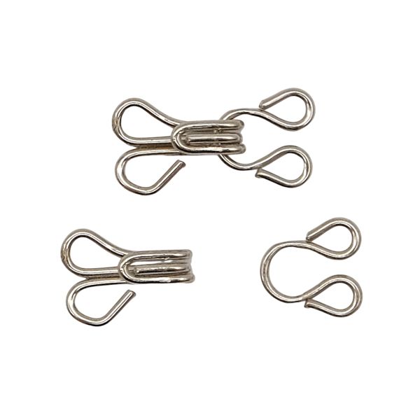 Крючки пришивные 17х9 мм, №3, никель, 0300-4001