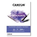 Альбом для смешанных техник Graduate Mix Media 200 г/м², A4 склейка с одной стороны 20 л, белый, Canson C400110377