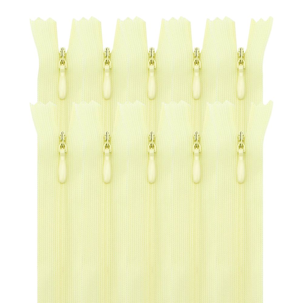 Молния потайная (скрытая) Т3 (3 мм) 1 зам., н/раз., 50 см, лимон, 31315 / 50, 10 шт