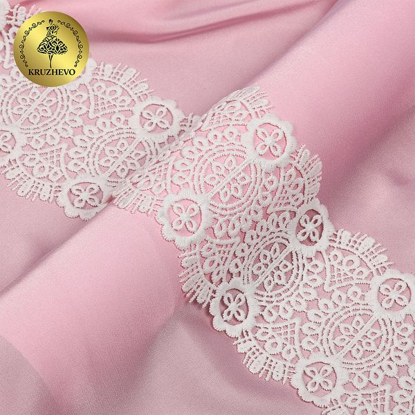 Кружево гипюр (плетёное) 85 мм / 4.5 метра, TBY.SUN.02, цв.белый