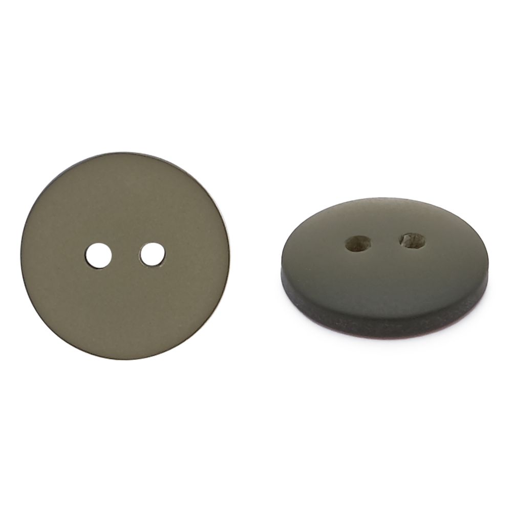 Пуговицы на 2 прокола 22L (14мм), пластик (col.26 оливковый), CR-K18M, 144 шт